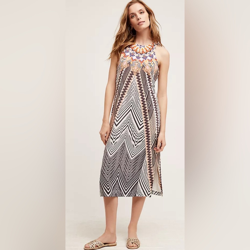 Anthropologie HD Paris Solstice Silk Dress